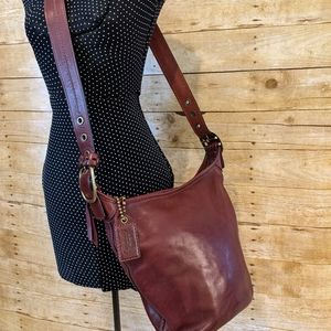 Coach Bleecker Bucket Duffle F0793 11422 Red Leather Cross Body Bag